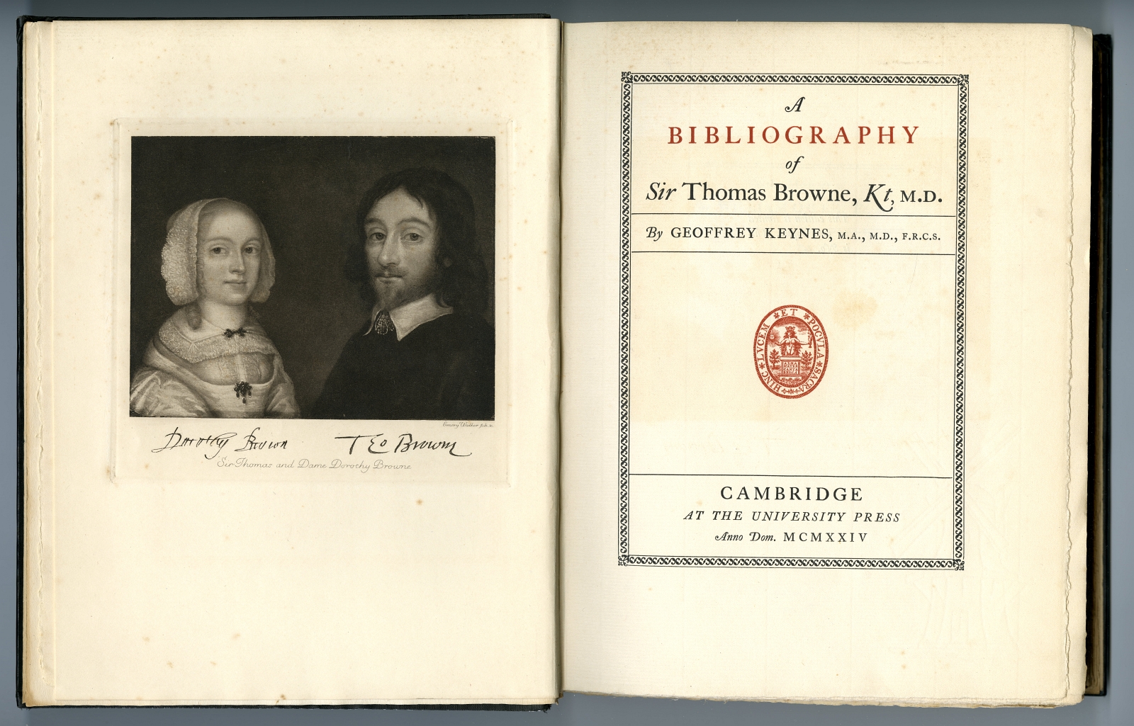 A BIBLIOGRAPHY OF SIR THOMAS BROWNE title