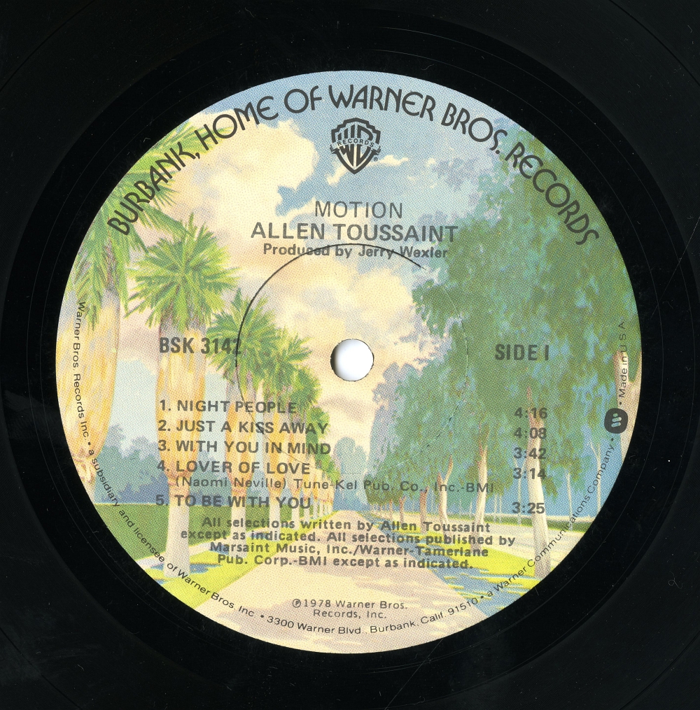 Allen Toussaint MOTION label
